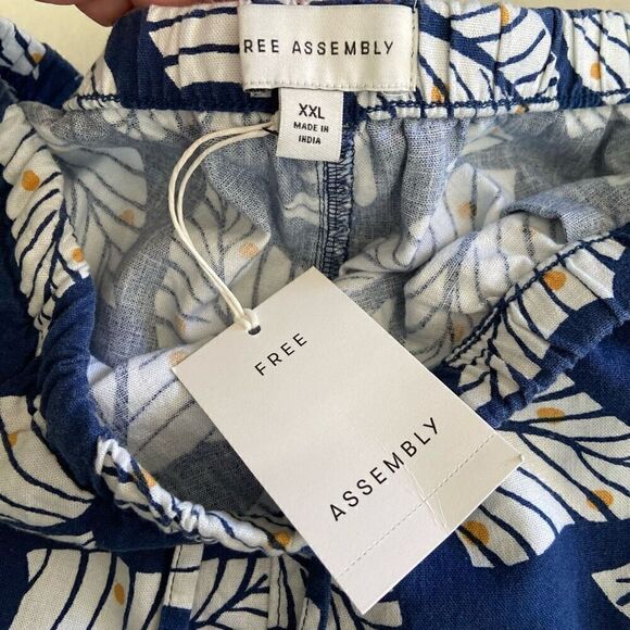 Free Assembly Cool Linen Blend Drawstring Shorts XXL NWT - Picture 5 of 10